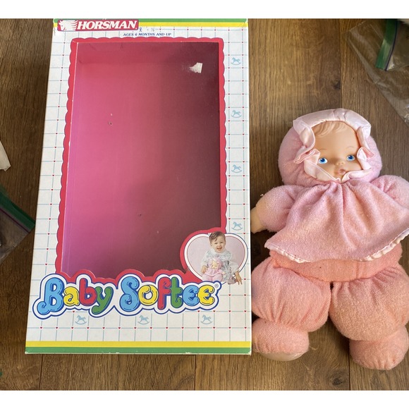 Horsman Baby Softee 12132 Vintage 1992 Pink Huggable Soft Cuddly - Picture 1 of 9